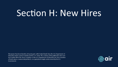 Section H New Hires
