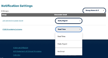 Figure 16. “Notification Settings” location and options