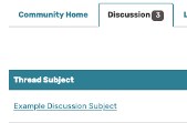 Figure 8. “Example Discussion Subject” thread appears with underline to indicate link.