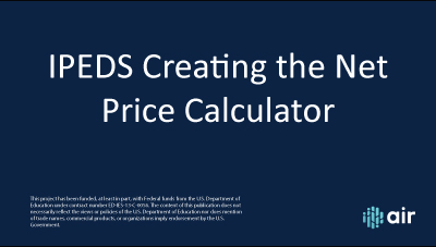Creating the Net Price Calculator