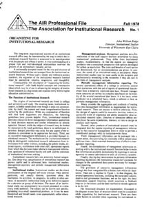 APF-001-1978-Fall_Organizing-for-Institutional-Research APF-001-1978-Fall_Organizing-for-Institutional-Research