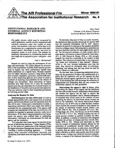 APF-008-1980-Winter_IR-and-External-Agency-Reporting-Responsibility APF-008-1980-Winter_IR-and-External-Agency-Reporting-Responsibility