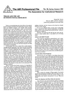 APF-016-1983-Spring_Triage-and-the-Art-of-Institutional-Research APF-016-1983-Spring_Triage-and-the-Art-of-Institutional-Research