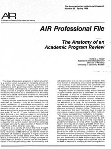 APF-025-1986-Spring_The-Anatomy-of-an-Academic-Program-Review APF-025-1986-Spring_The-Anatomy-of-an-Academic-Program-Review