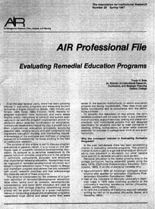APF-029-1987-Spring_Evaluating-Remedial-Education-Programs APF-029-1987-Spring_Evaluating-Remedial-Education-Programs