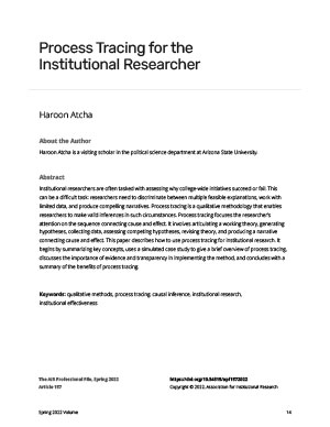 APF 157: Process Tracing for the Institutional Researcher