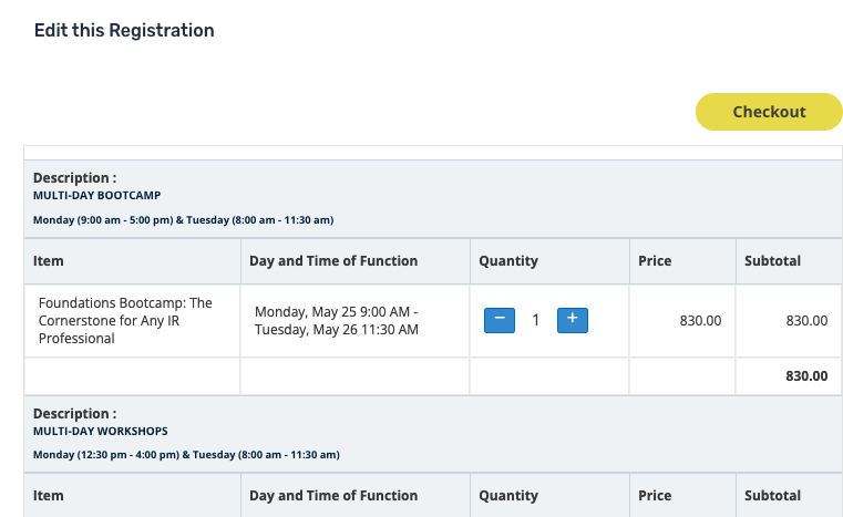 Edit this registration