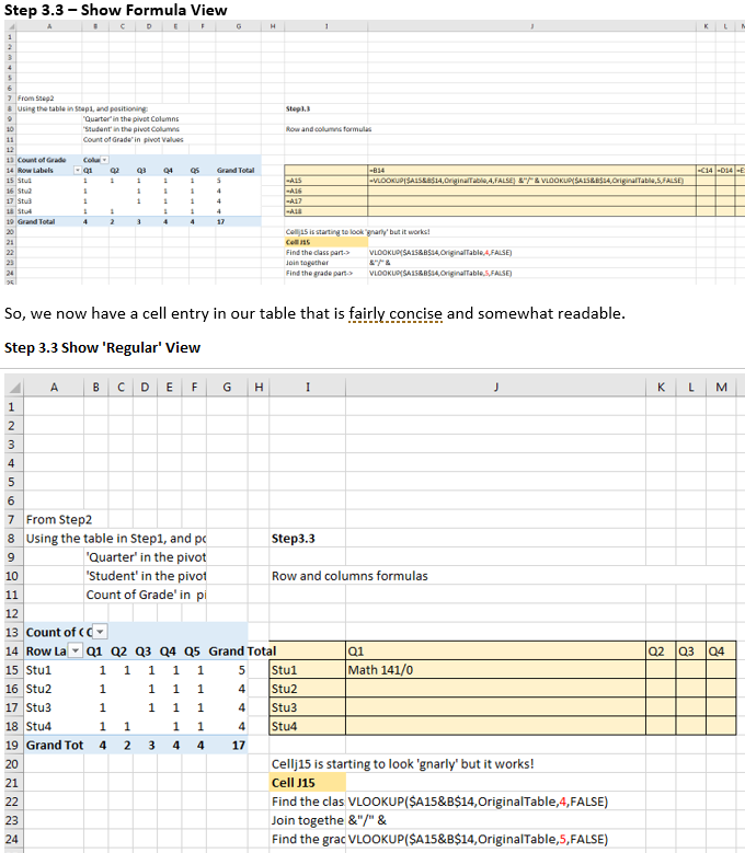 Step 3.3 - Formula & Regular View