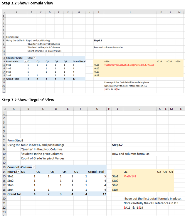 Step 3.2 Show Formula View