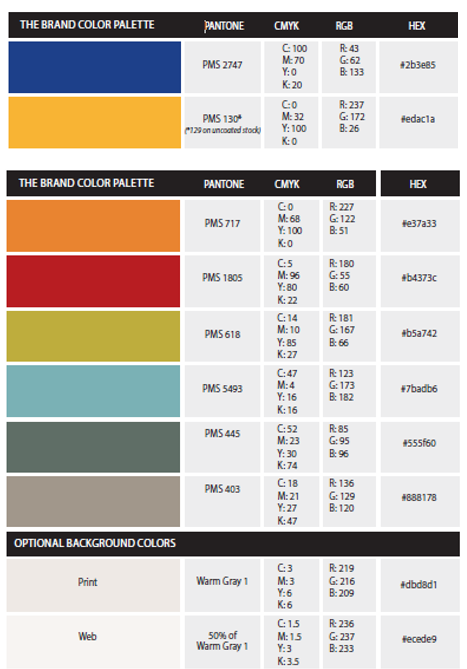 UW-Eau Claire Official Color Palette 