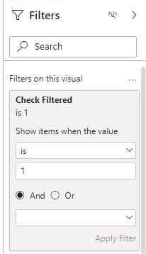 Add a measure as a filter example