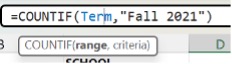 Term in place in a formula