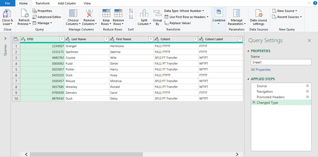 Figure 3. The Power Query Editor Window