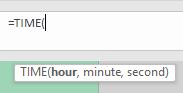 Start time Excel function