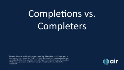 Completions vs. Completers