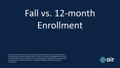 Fall vs. 12-month Enrollment