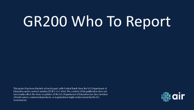 Graduation Rates 200% Who to Report