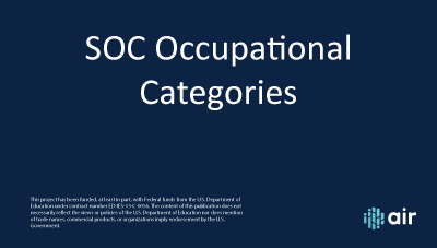 SOC Occupational Categories