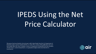 Using the Net Price Calculator
